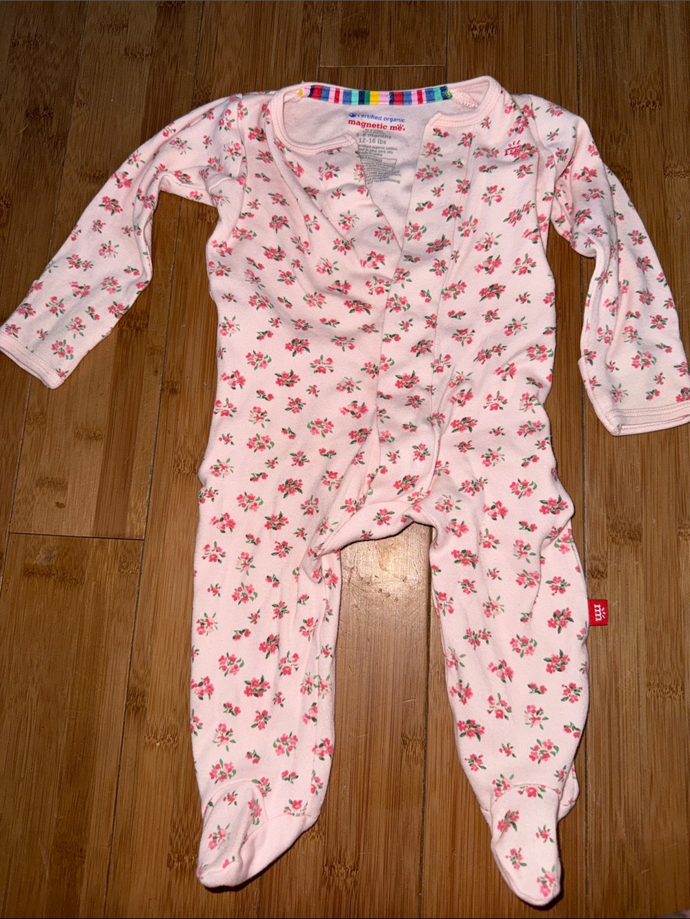 Magnetic Me Pink Floral Footed One-Piece